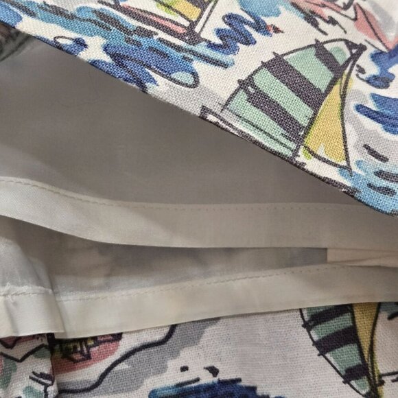 Nine West Pencil Skirt Womens Size 10 Nautical Print Preppy Beach Linen Coastal - Picture 13 of 13